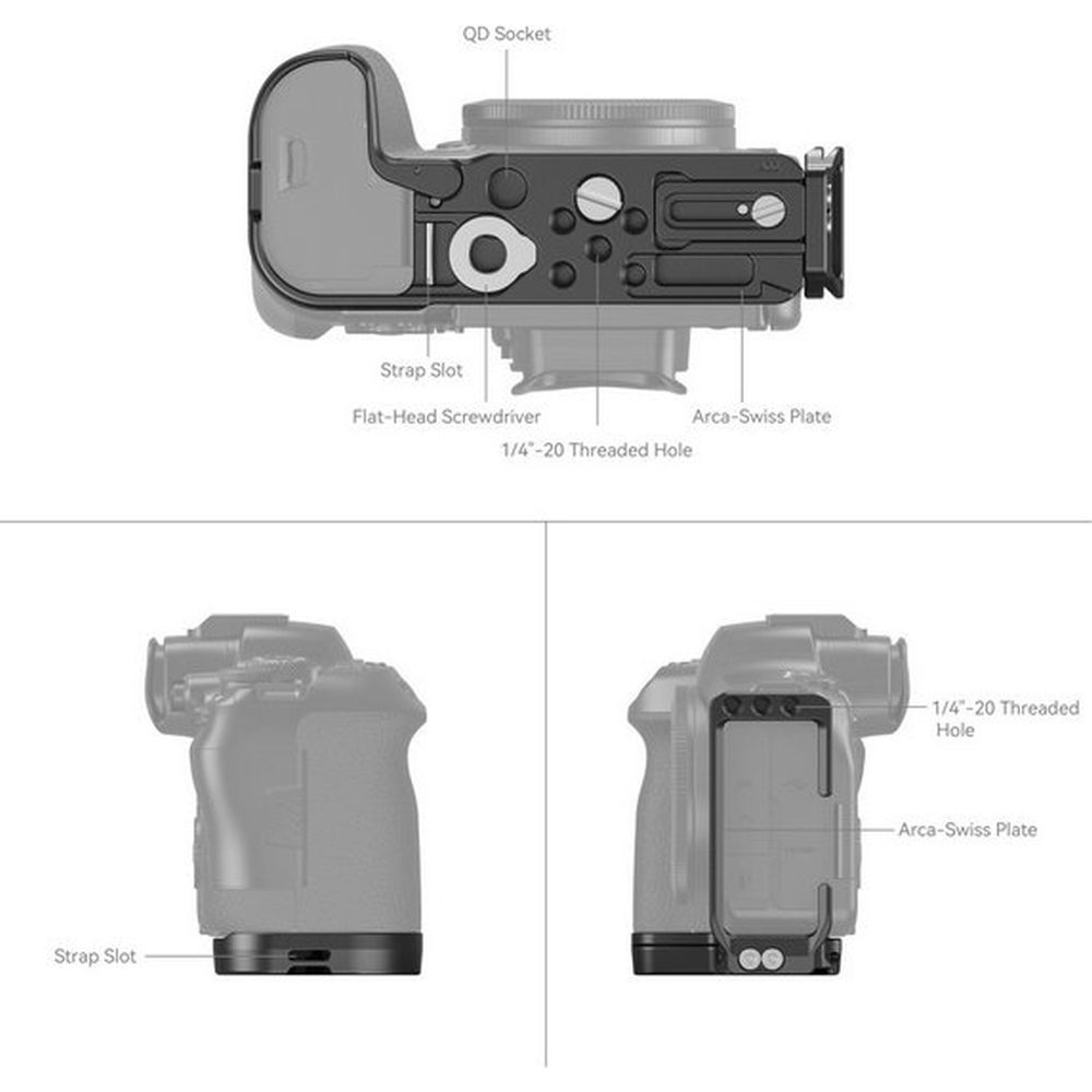 SmallRig 4160B L-Shape Montageplatte für Canon EOS R6 Mark II / R5 / R5 C / R6