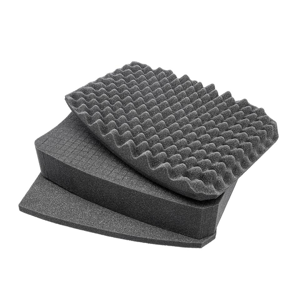 HPRC 3600 Mochila negra con asa naranja + espuma cúbica