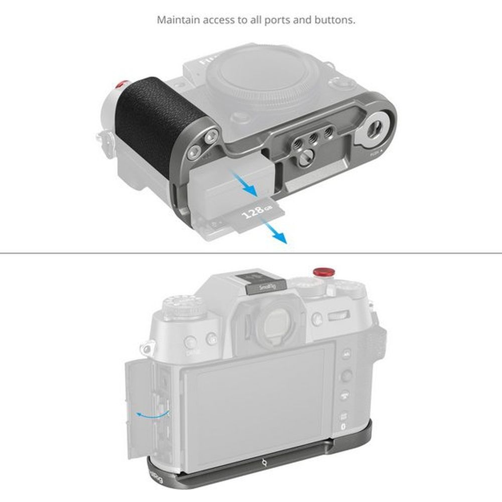 SmallRig 4712B L-förmiger Griff für Fujifilm X-T50 (Silikon/Kohlensilber)