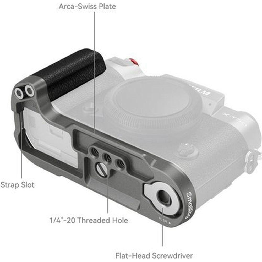 SmallRig 4712B L-förmiger Griff für Fujifilm X-T50 (Silikon/Kohlensilber)
