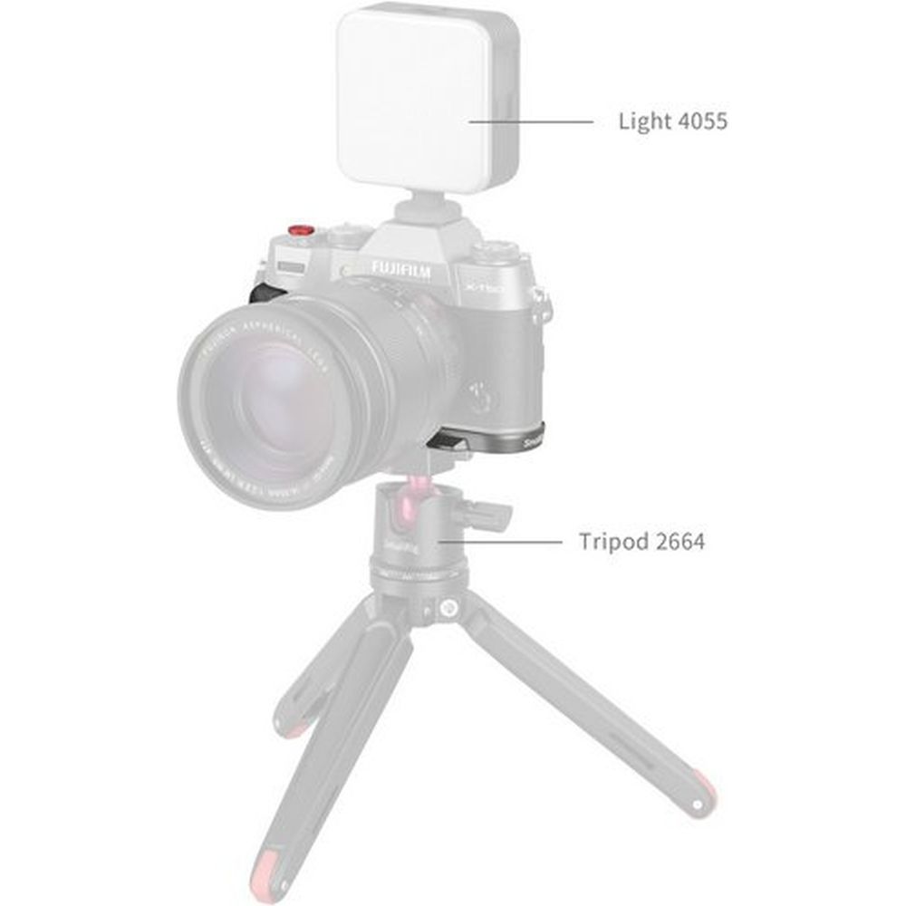 SmallRig 4712B L-förmiger Griff für Fujifilm X-T50 (Silikon/Kohlensilber)