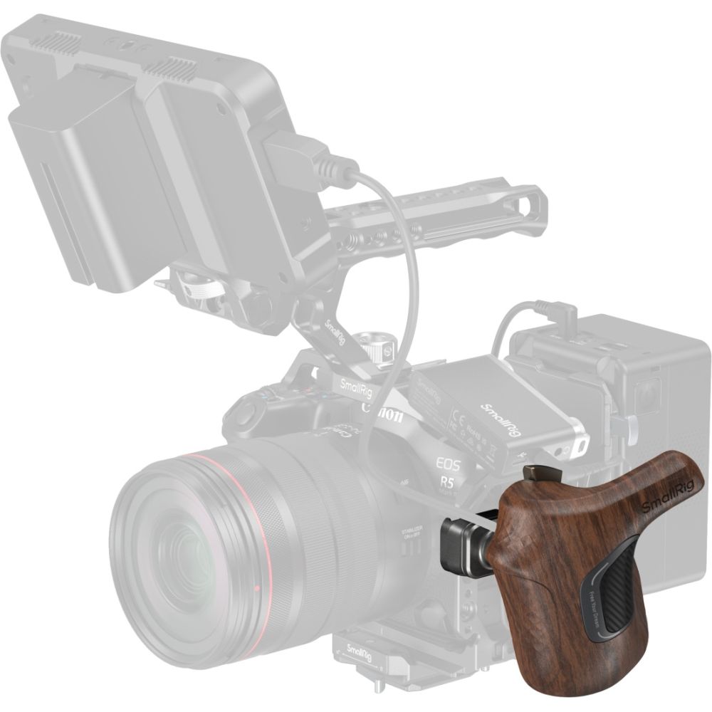 SmallRig 5161 Poignée en bois de la série "ImageGrip" avec pince OTAN (côté gauche)