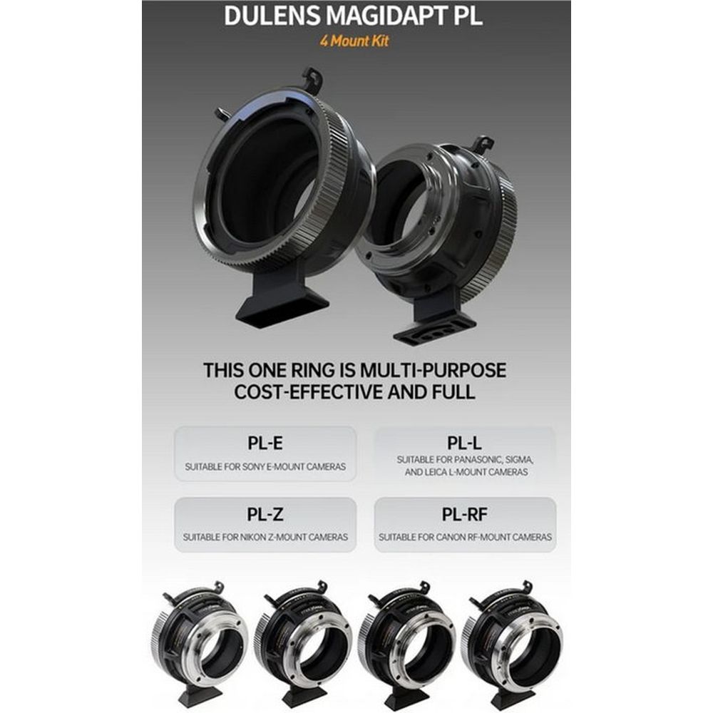 Dulens Magidapt PL Montura Adaptor 4 Mirrorless Mounts Juego Include: E / RF / L / Z