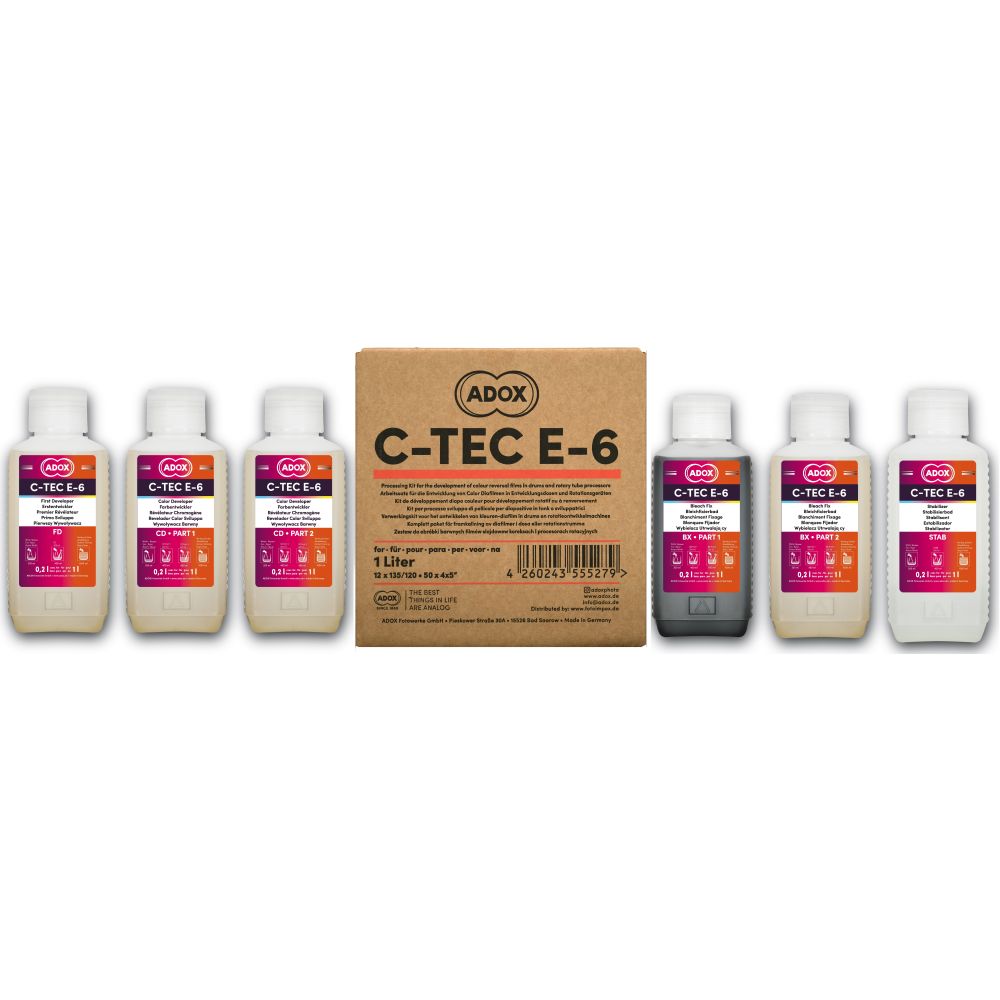 Adox C-tec E-6 Kit de 3 baños para 12 películas