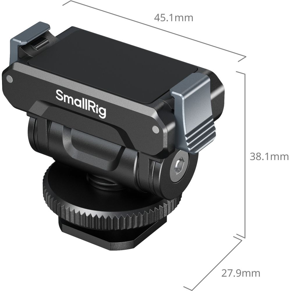 SmallRig 5436 Soporte de liberación rápida para DJI Osmo Action 5 Pro/4/3 con adaptador de zapata fría