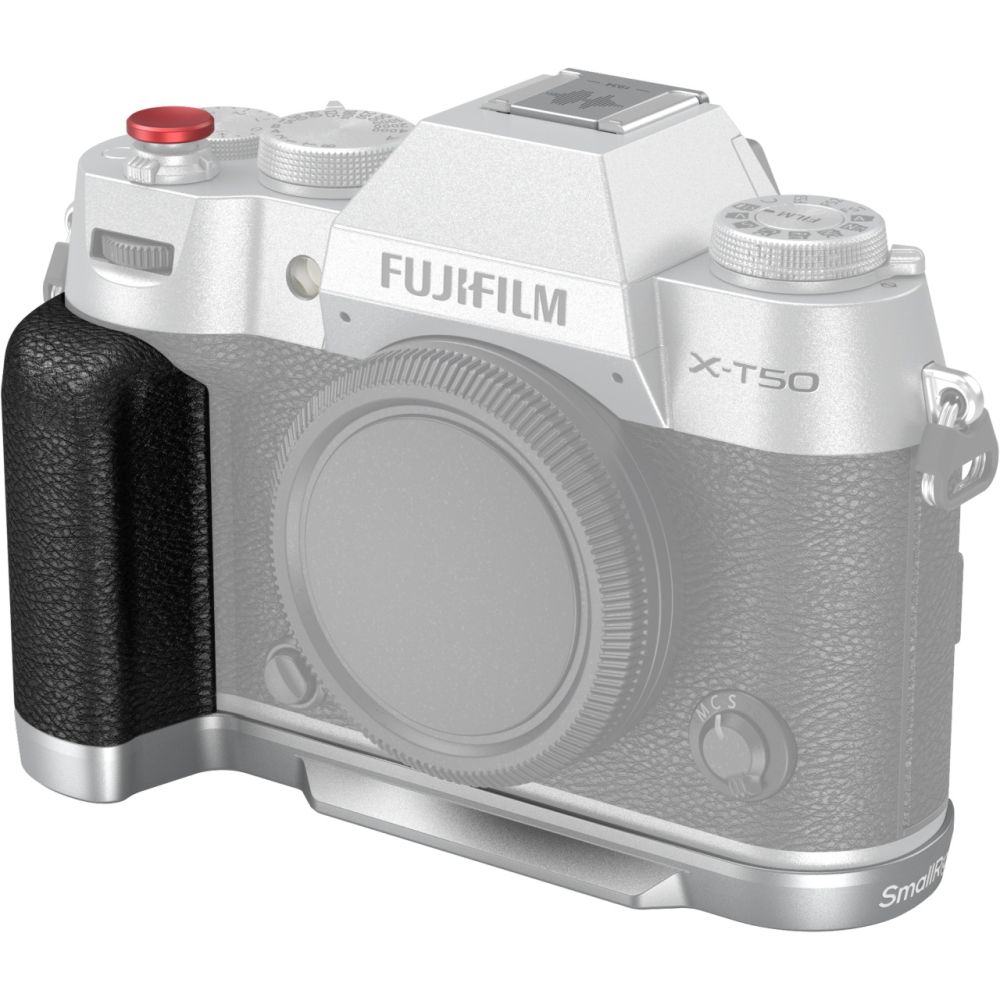 SmallRig 4713C Placa de montaje en forma de L con mango de silicona para FUJIFILM X-T50, plateada