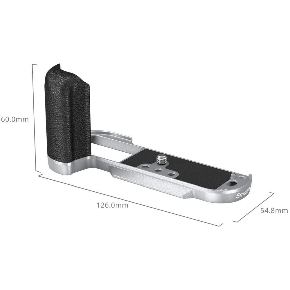 SmallRig 4713C Placa de montaje en forma de L con mango de silicona para FUJIFILM X-T50, plateada
