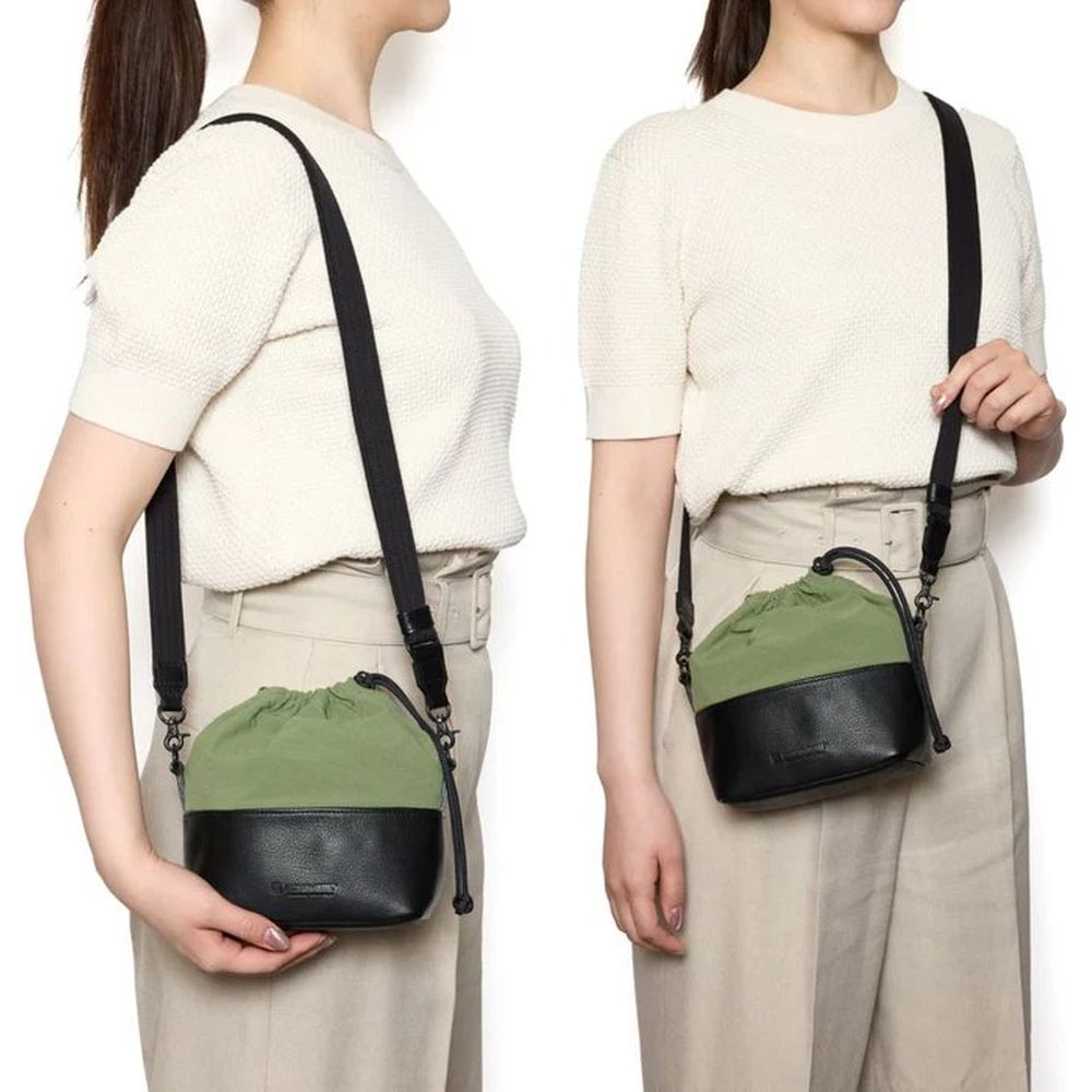 Artisan & Artist ACAM CP210 Kameratasche Leder/Stoff Schwarz-Khaki