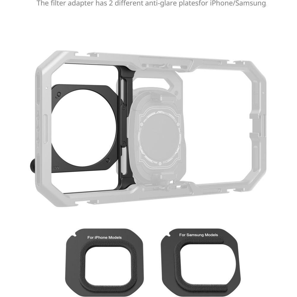 SmallRig 5277 Adattatore per filtro filettato da 67mm con paraluce staccabili per gabbia universale per telefono (4299B)