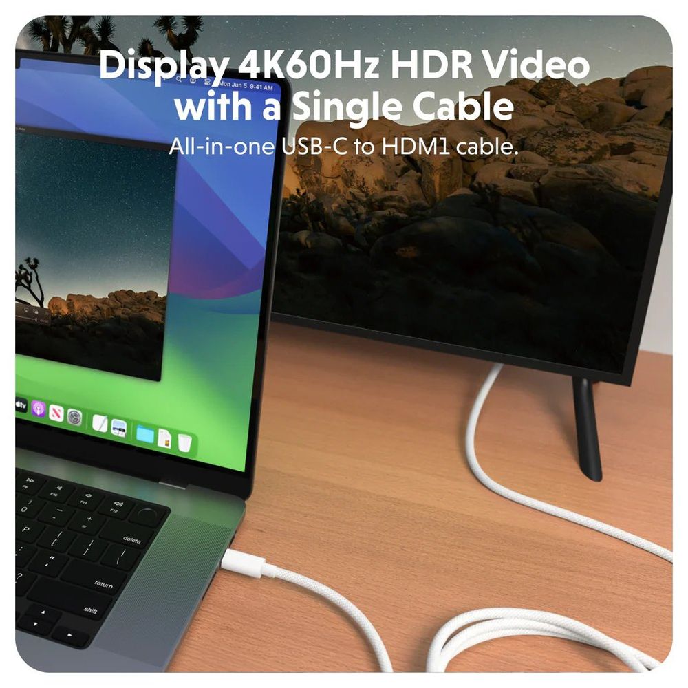 HyperDrive Cavo da USB-C a HDMI (4K60Hz/2,5m)