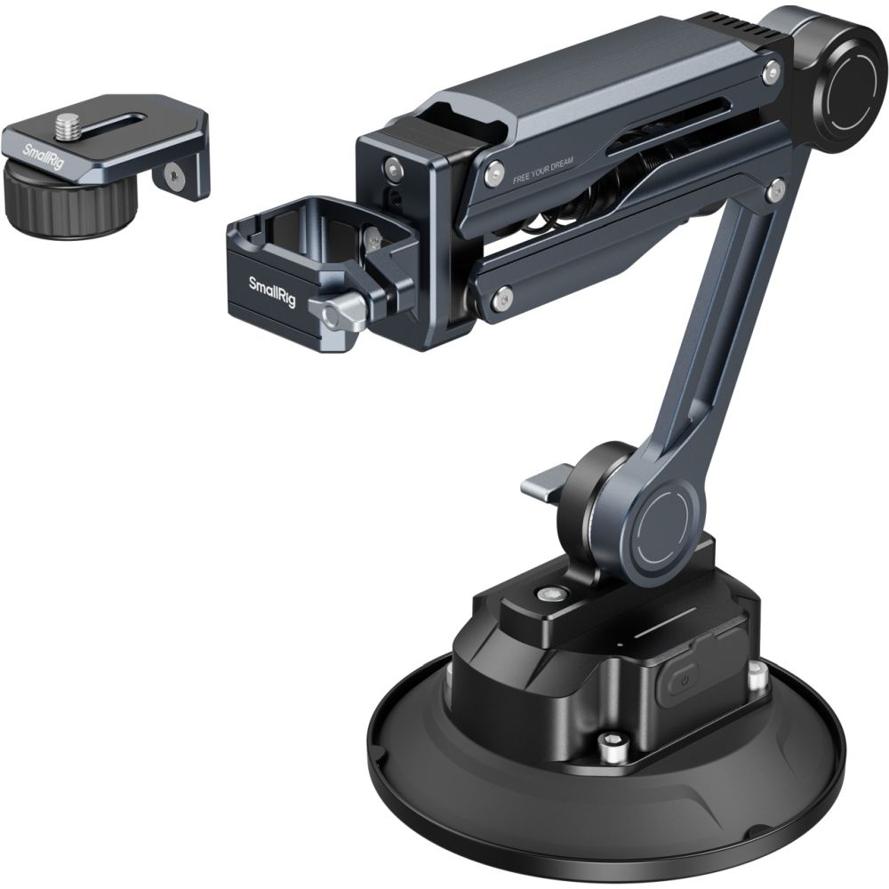 SmallRig 5507 Soporte amortiguador con ventosa electrónica para DJI Osmo Pocket 3 / GoPro HERO13 Negro / Insta360 X4