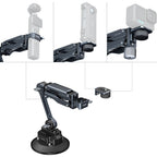 SmallRig 5507 Soporte amortiguador con ventosa electrónica para DJI Osmo Pocket 3 / GoPro HERO13 Negro / Insta360 X4