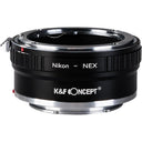 K&F Adaptateur d'objectif Nikon F - Sony E