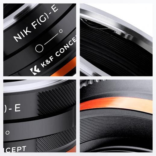 K&F Adaptateur d'objectif Nikon F (type G) - Sony E-Mount (IV PRO)