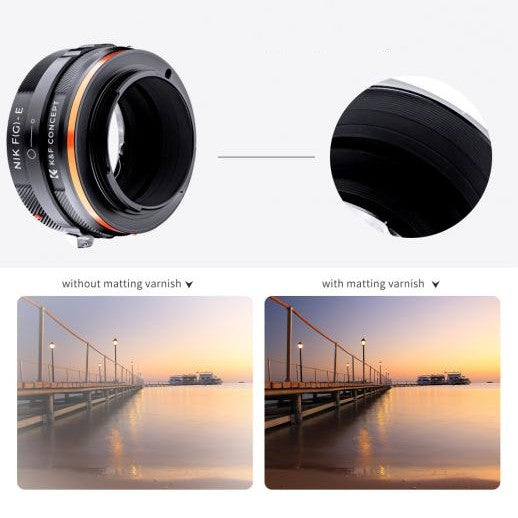 K&F Adaptateur d'objectif Nikon F (type G) - Sony E-Mount (IV PRO)