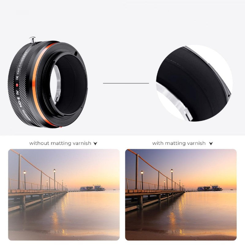 K&F Adaptateur d'objectif Minolta MD - Sony E-Mount (IV PRO)