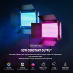Neewer 660 PRO II Kit luci LED RGB 2x 50W incl.... supporti e borsa per il trasporto