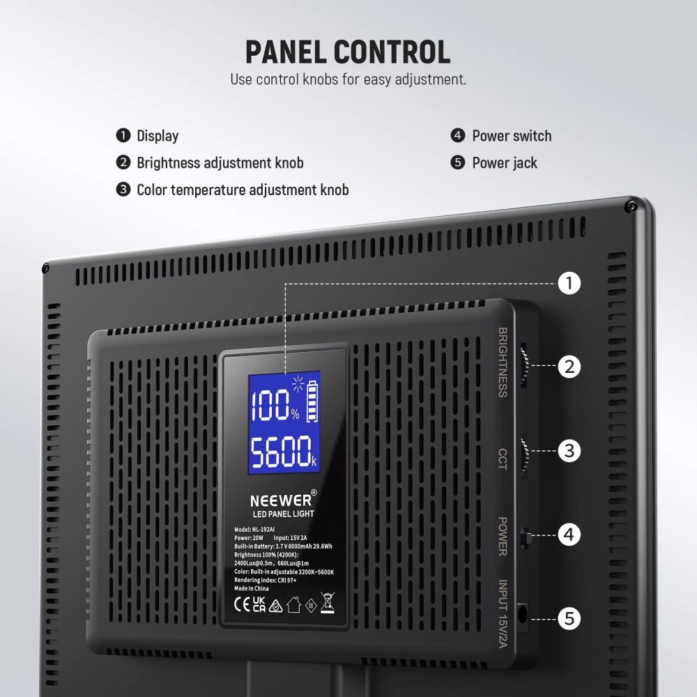 Neewer NL-192AI Pannello luminoso LED bicolore da 20 W