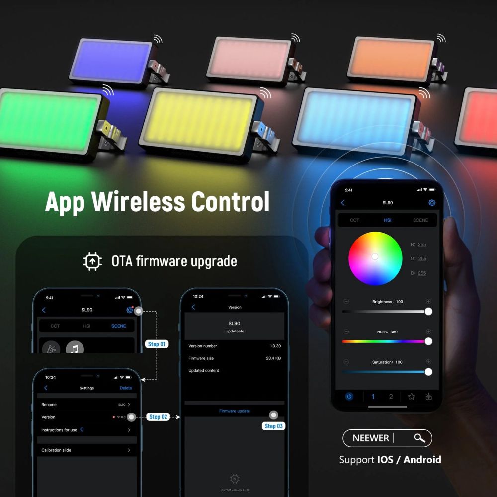 Neewer SL90 Pro Luce LED RGB da 12 W