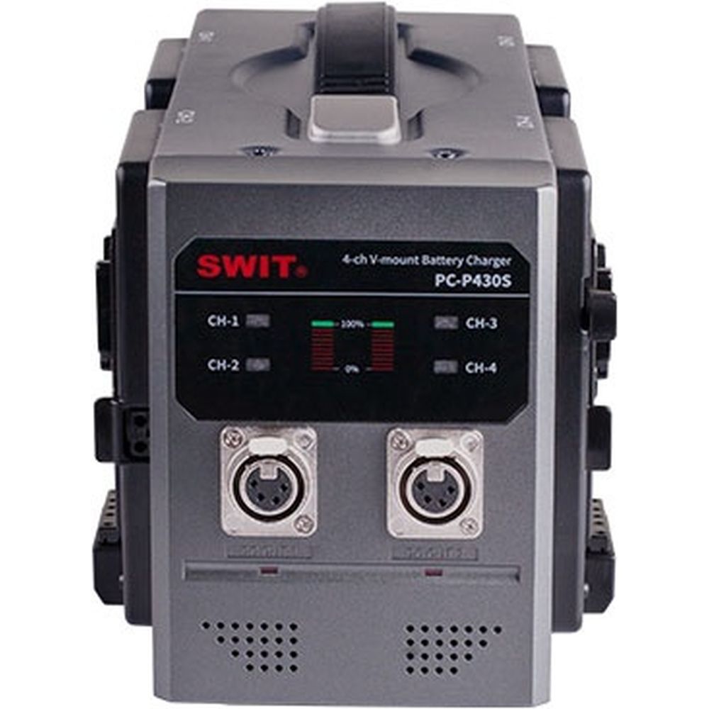 SWIT PC-P430S Chargeur Rapide Simultané 4 Canaux X 3 A avec Sortie CC 2 XLR, V-Mount