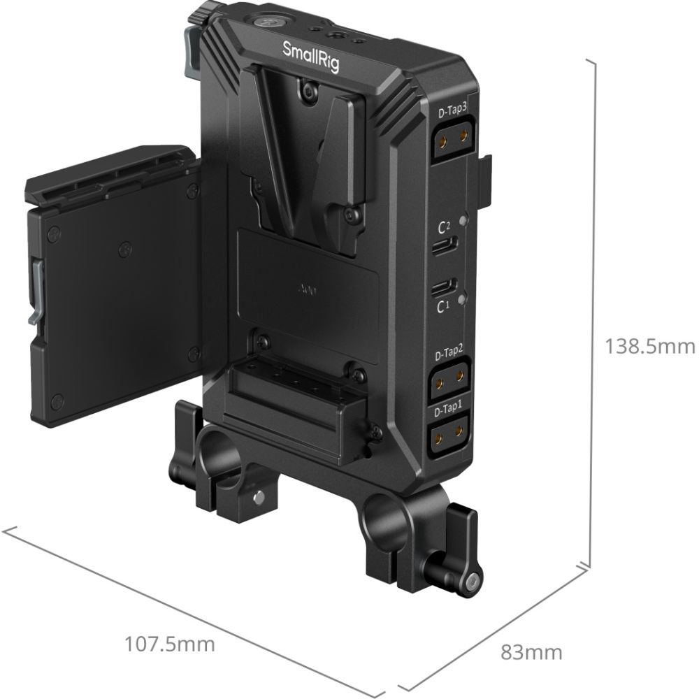 SmallRig 5226 V-Mount Battery Mount Plate Kit for 15mm LWS Rods