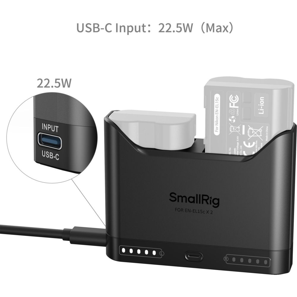 SmallRig 5491 Cargador de batería para cámara para EN-EL15c