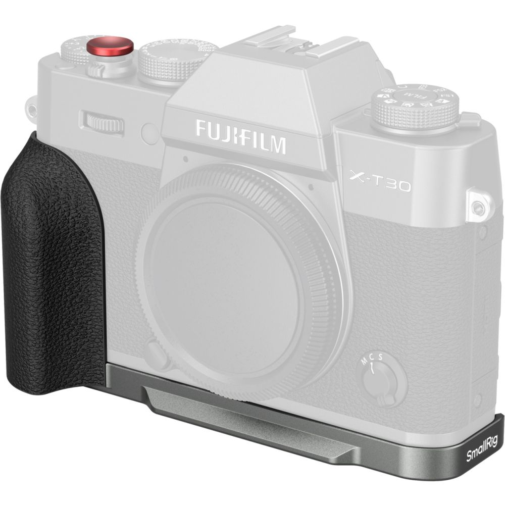 SmallRig 5665 Placa de montaje en forma de L con mango de silicona para FUJIFILM X-T30 / X-T30 II / X-T30 III, color plata carbón
