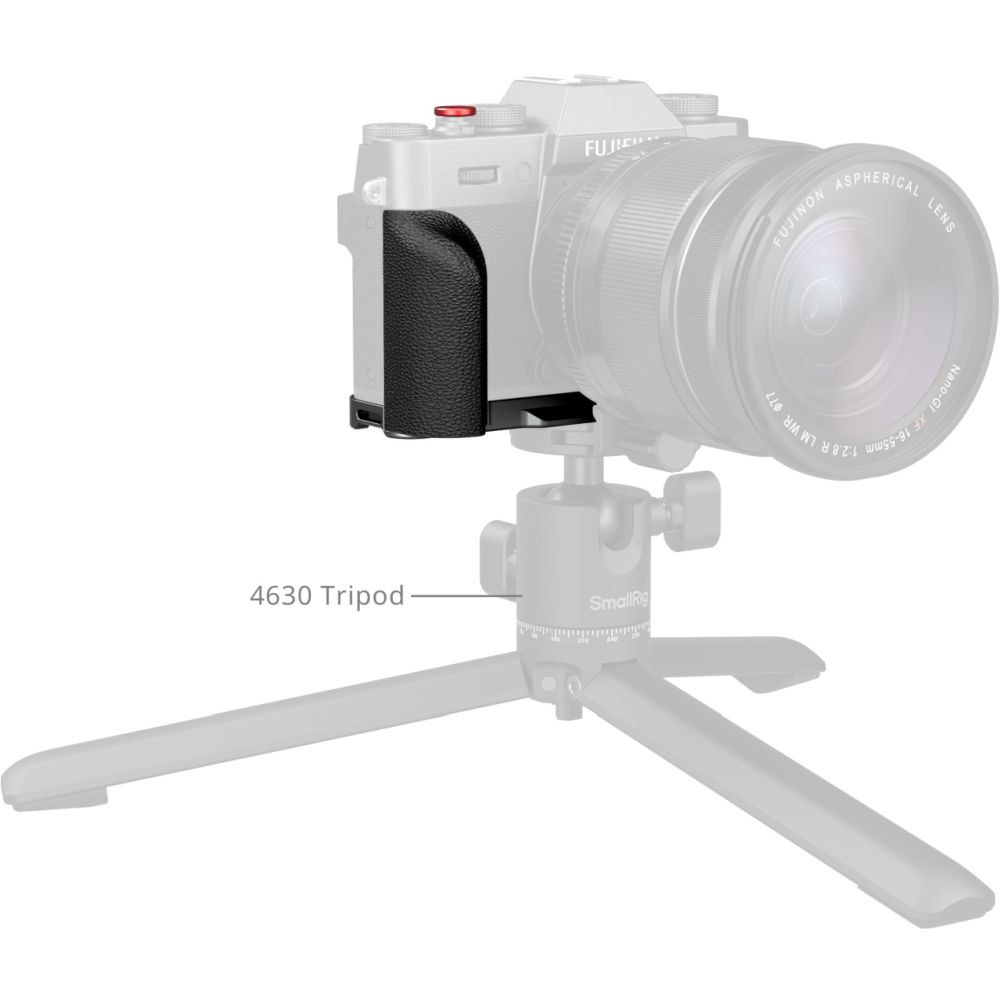 SmallRig 5665 Placa de montaje en forma de L con mango de silicona para FUJIFILM X-T30 / X-T30 II / X-T30 III, color plata carbón