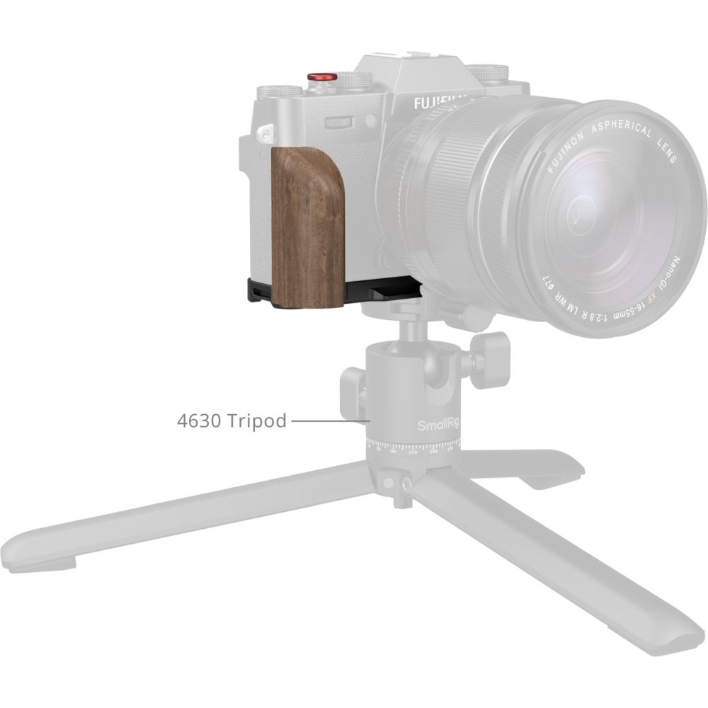 SmallRig 5666 Placa de montaje en forma de L con mango de madera para FUJIFILM X-T30 / X-T30 II / X-T30 III, negra