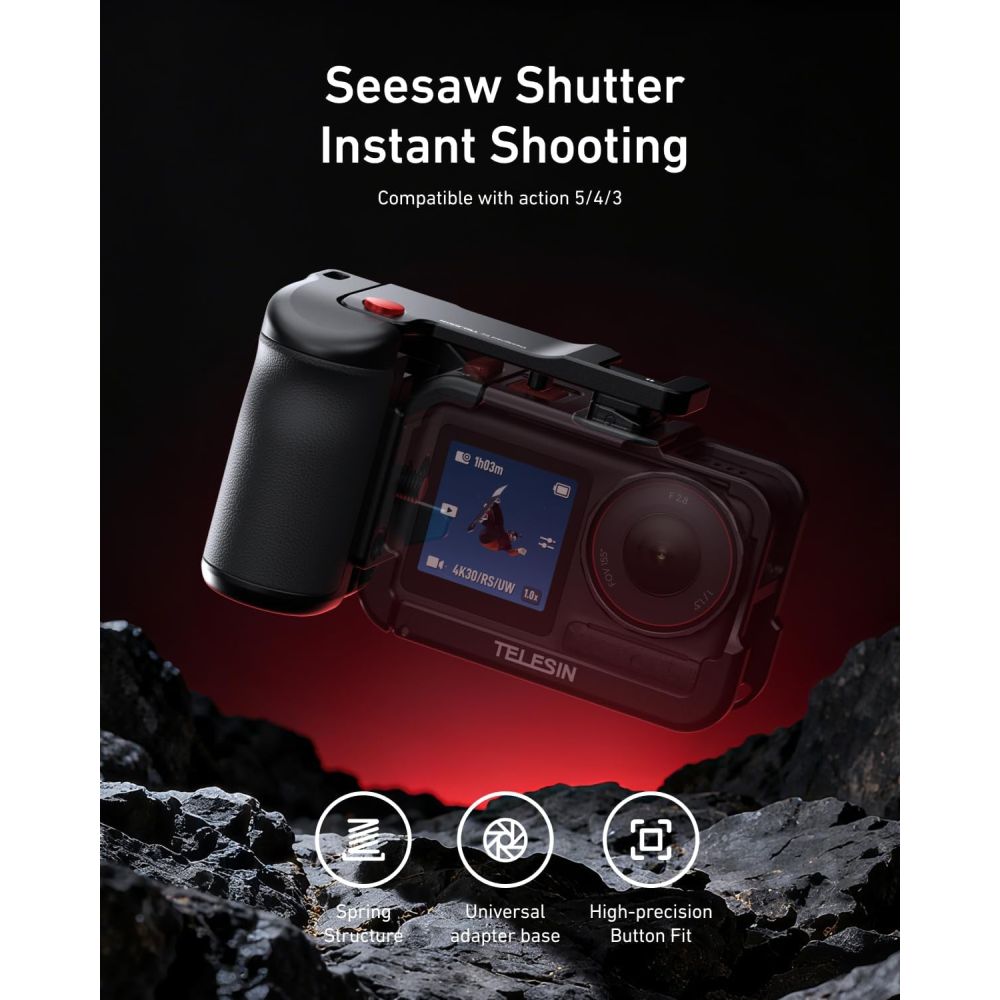 Telesin Empuñadura para fotografía callejera para DJI Osmo Action 3/4/5