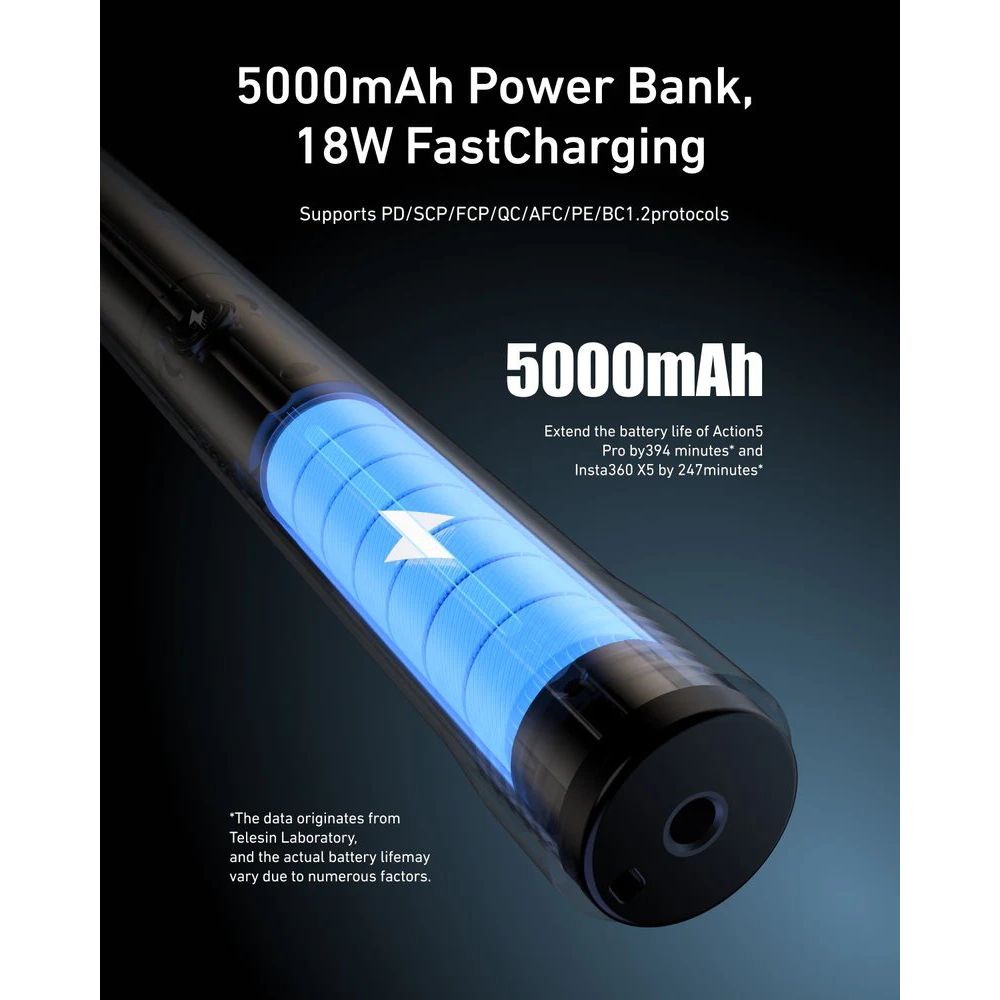 Telesin Power Palo selfie 2.0 - 102 cm, 18 W, 5000 mAh