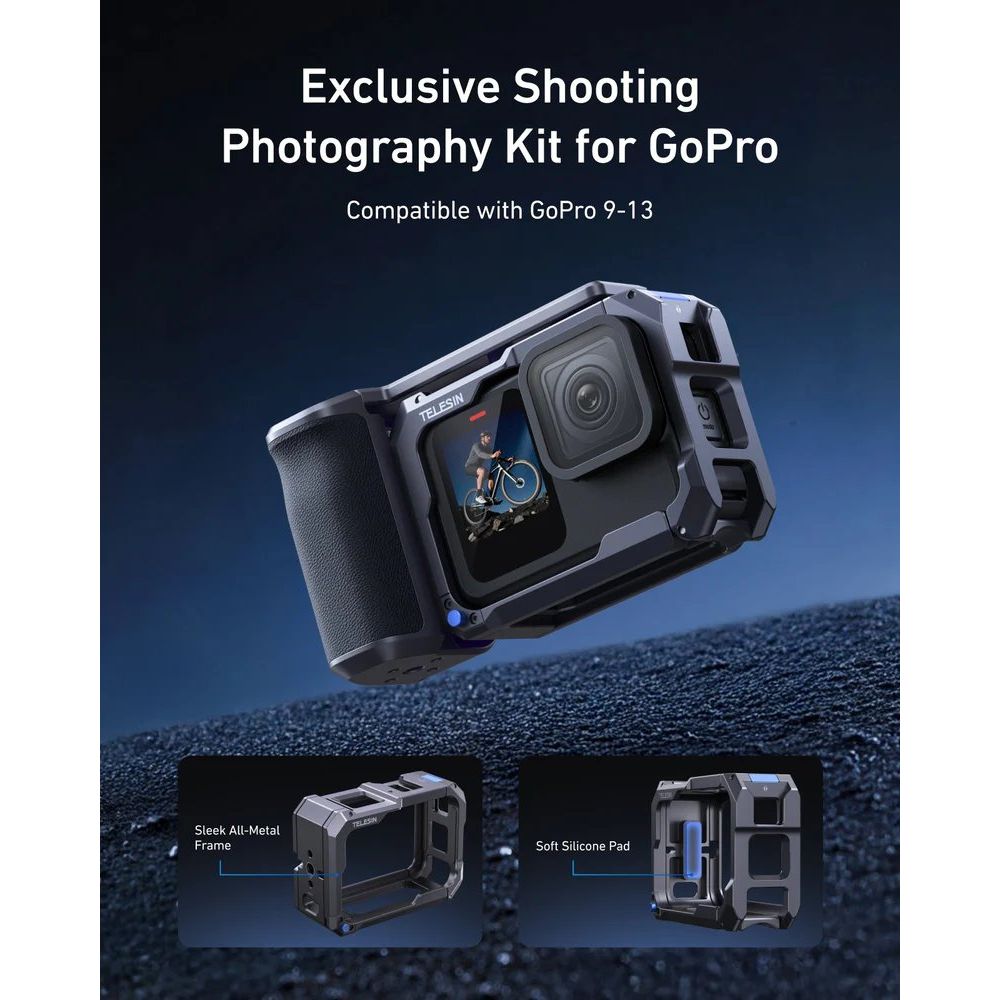 Telesin StreetGrip Kit para GoPro 9/10/11/12/13 con jaula