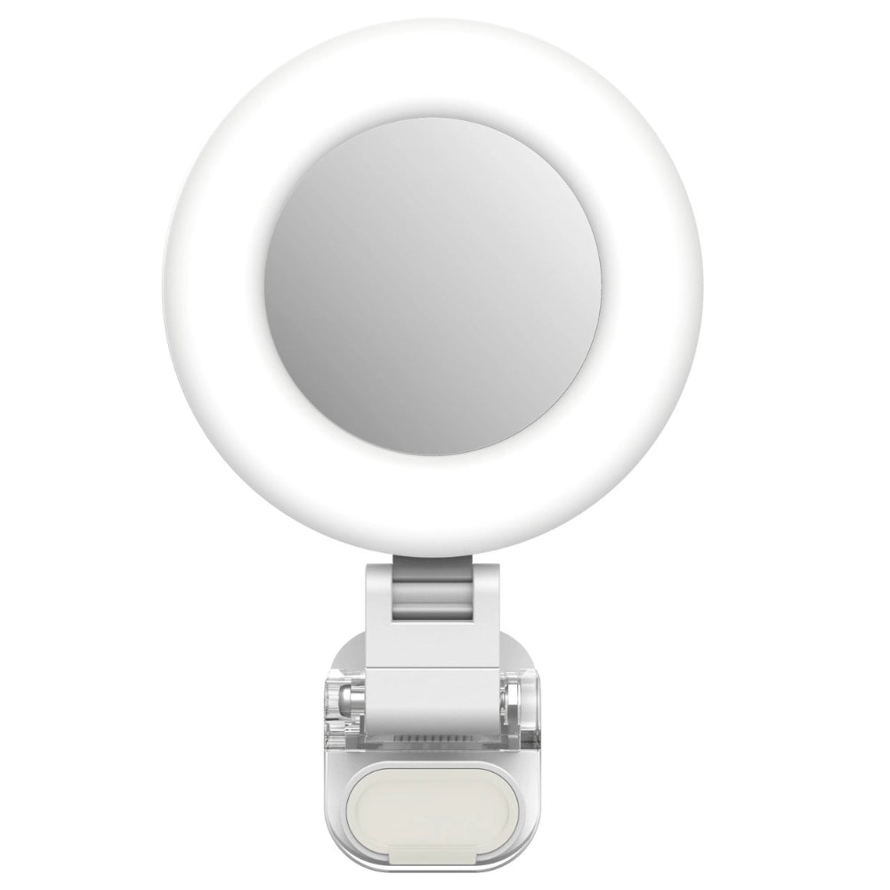 Telesin Mini lámpara anular para selfies con pinza para smartphone - blanco