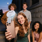 Telesin Mini lámpara anular para selfies con pinza para smartphone - blanco
