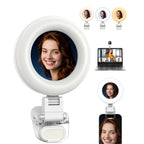 Telesin Mini lámpara anular para selfies con pinza para smartphone - blanco