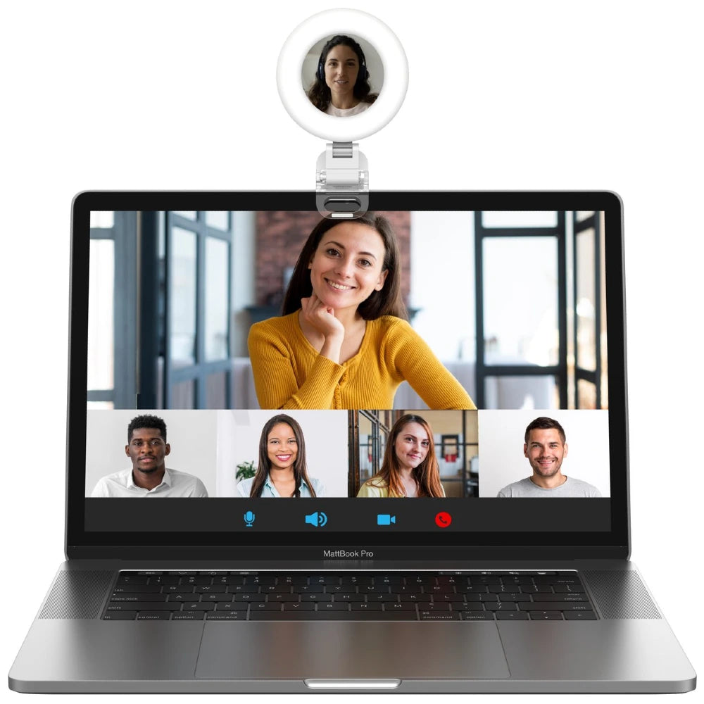 Telesin Mini lámpara anular para selfies con pinza para smartphone - blanco