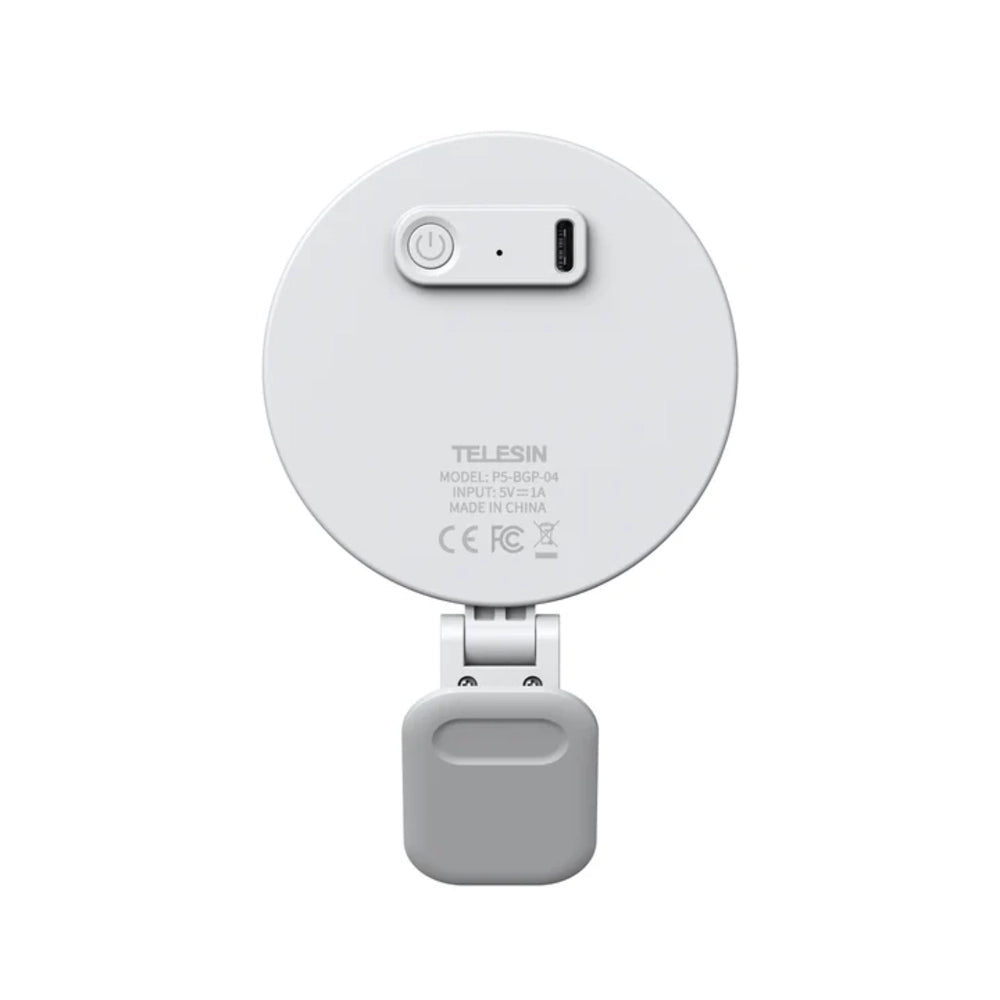 Telesin Mini lámpara anular para selfies con pinza para smartphone - blanco