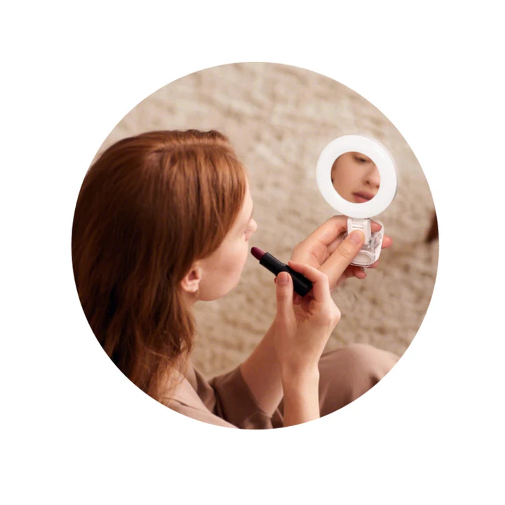 Telesin Mini lámpara anular para selfies con pinza para smartphone - blanco