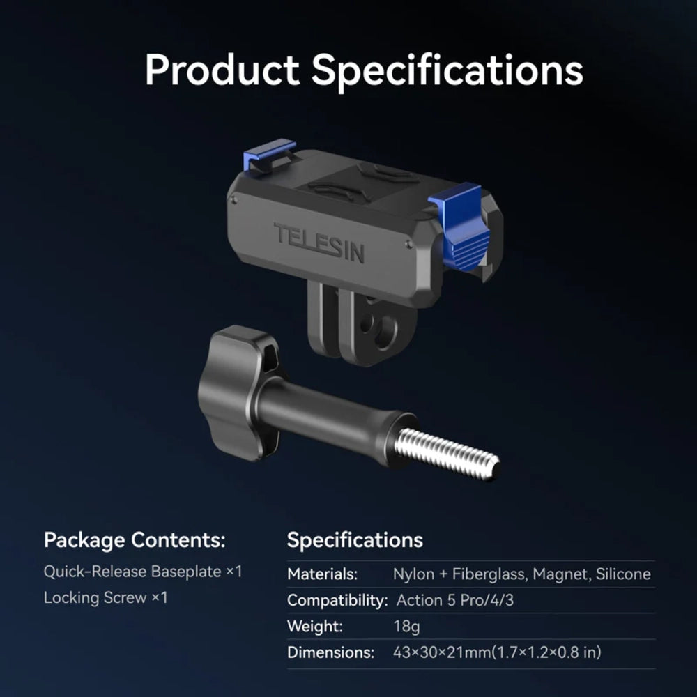 Telesin Quick-Release Attacco per DJI Osmo Action & Osmo 360