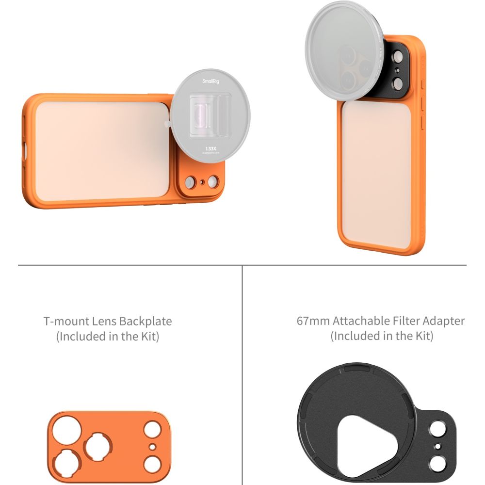 SmallRig 5795 FilMov Estuche protector liviano para fotografía para iPhone 17 Pro Max, naranja