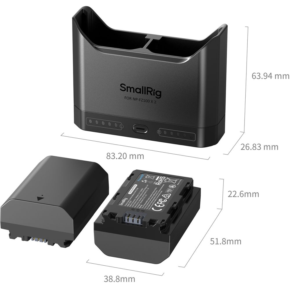 SmallRig 5483 Turbo Charging Kit voor NP-FZ100 Camera Batteries