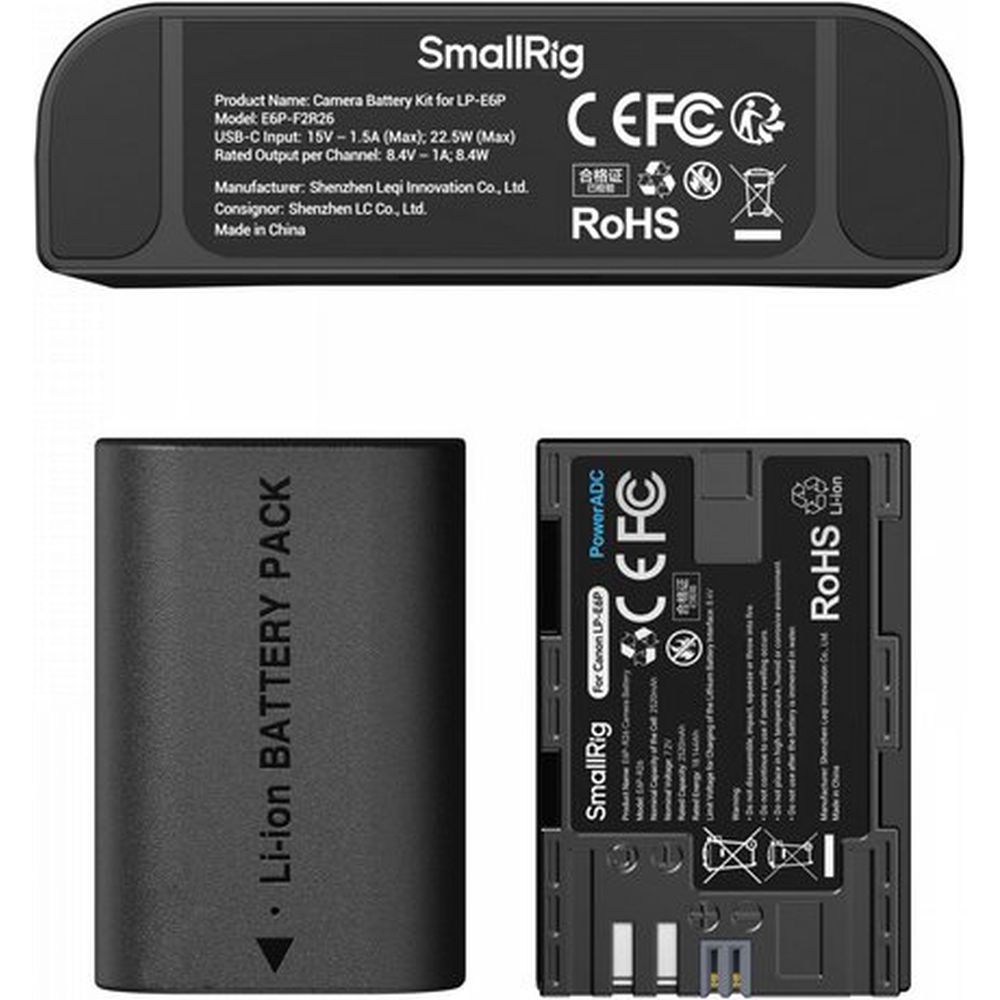 SmallRig 5485 Kit de carga turbo para baterías de cámara LP-E6P