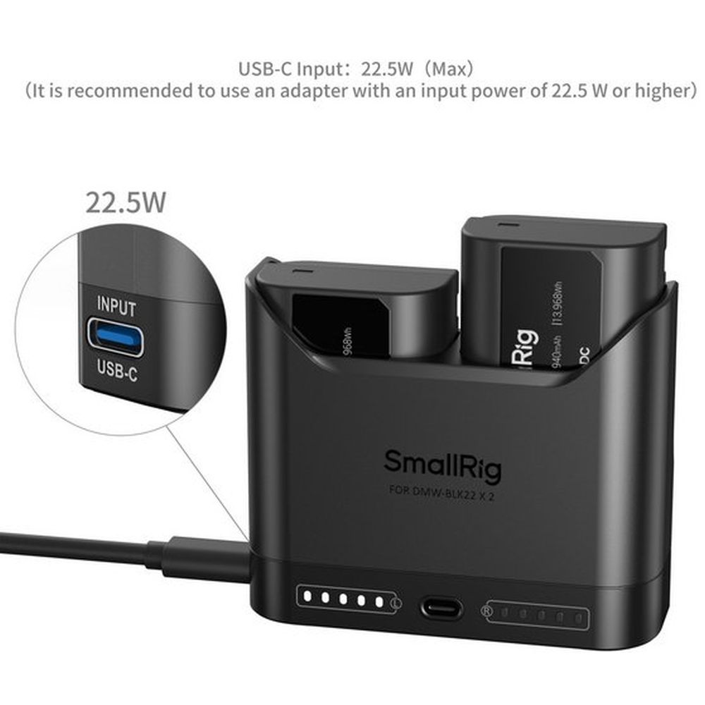 SmallRig 5487 Turbo Charging Kit voor DMW-BLK22 Camera Batteries