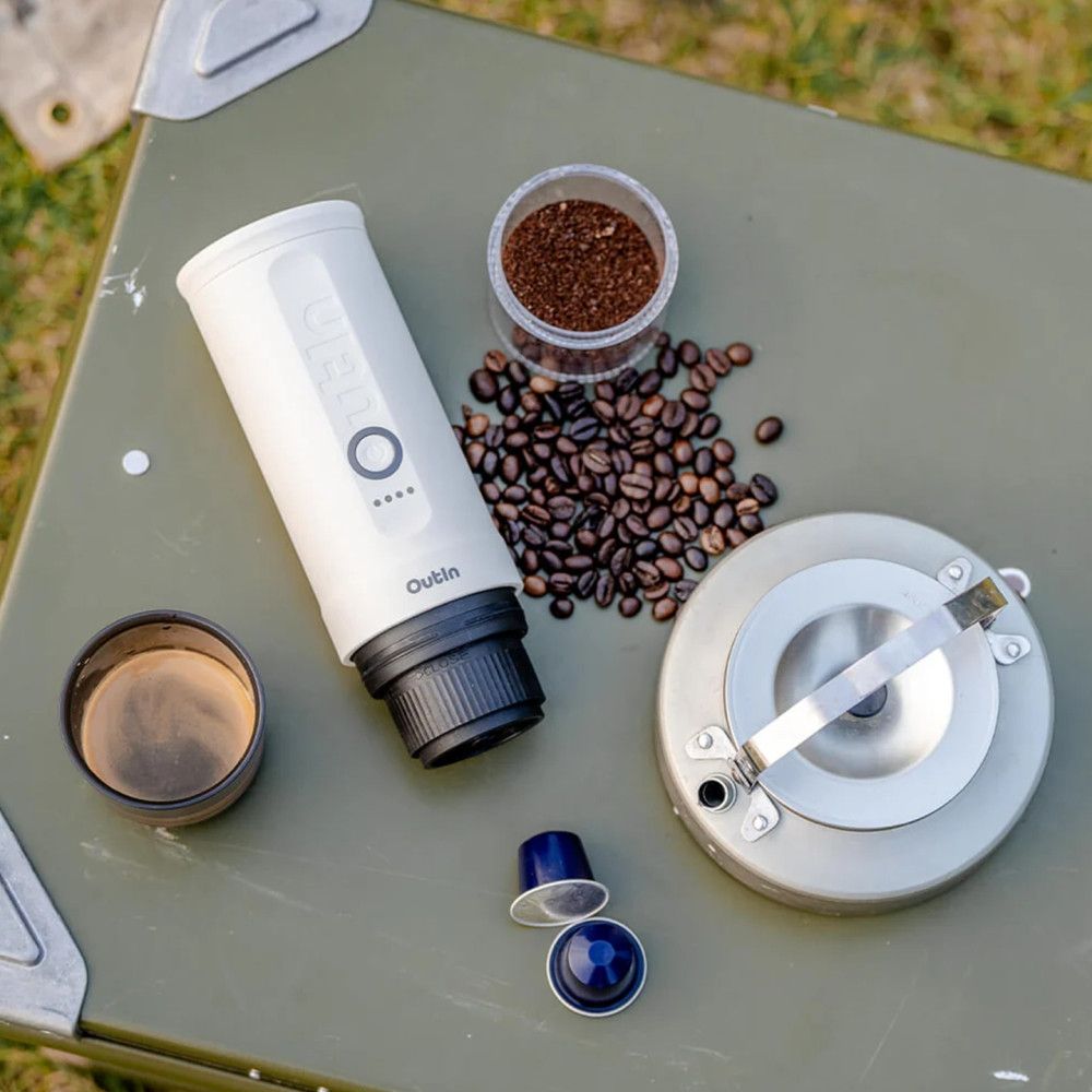 OutIn Nano Portable Electric Espresso Machine – Blanco perla