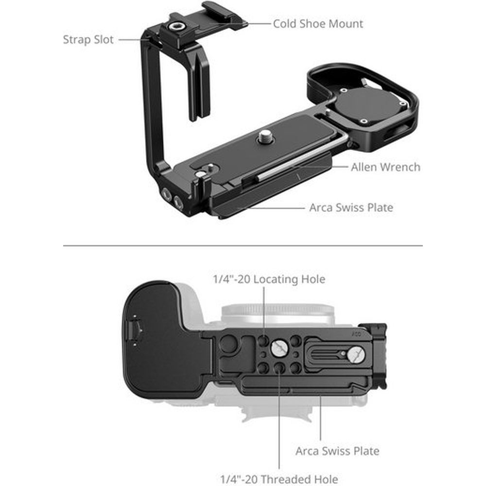 SmallRig 5962 Placa de montaje en forma de L con ranura para AirTag para Canon EOS R6 Mark III / R6 Mark II / R5 Mark II