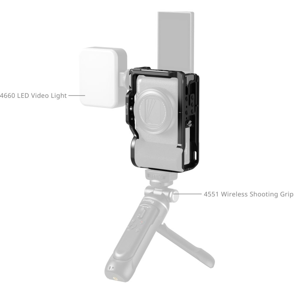 SmallRig 5807 Gabbia per Canon PowerShot V1, nero