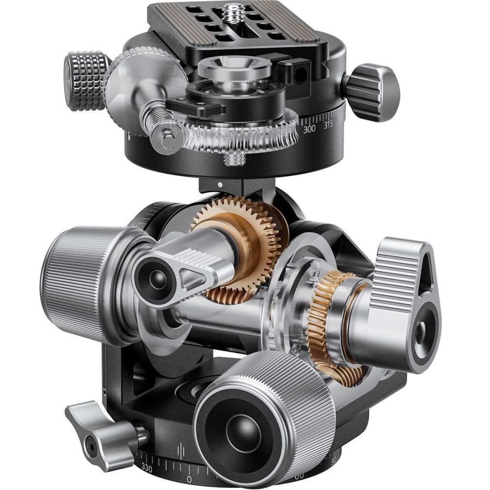 Leofoto Geared head with GR-3 geared panning adapter