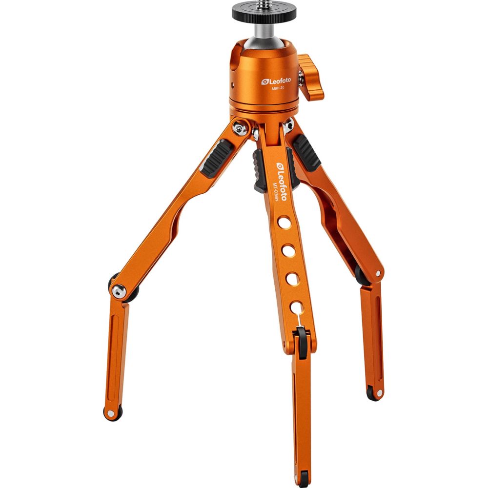 Leofoto MT-03mini Trípode de mesa + rótula MBH-20 (naranja)