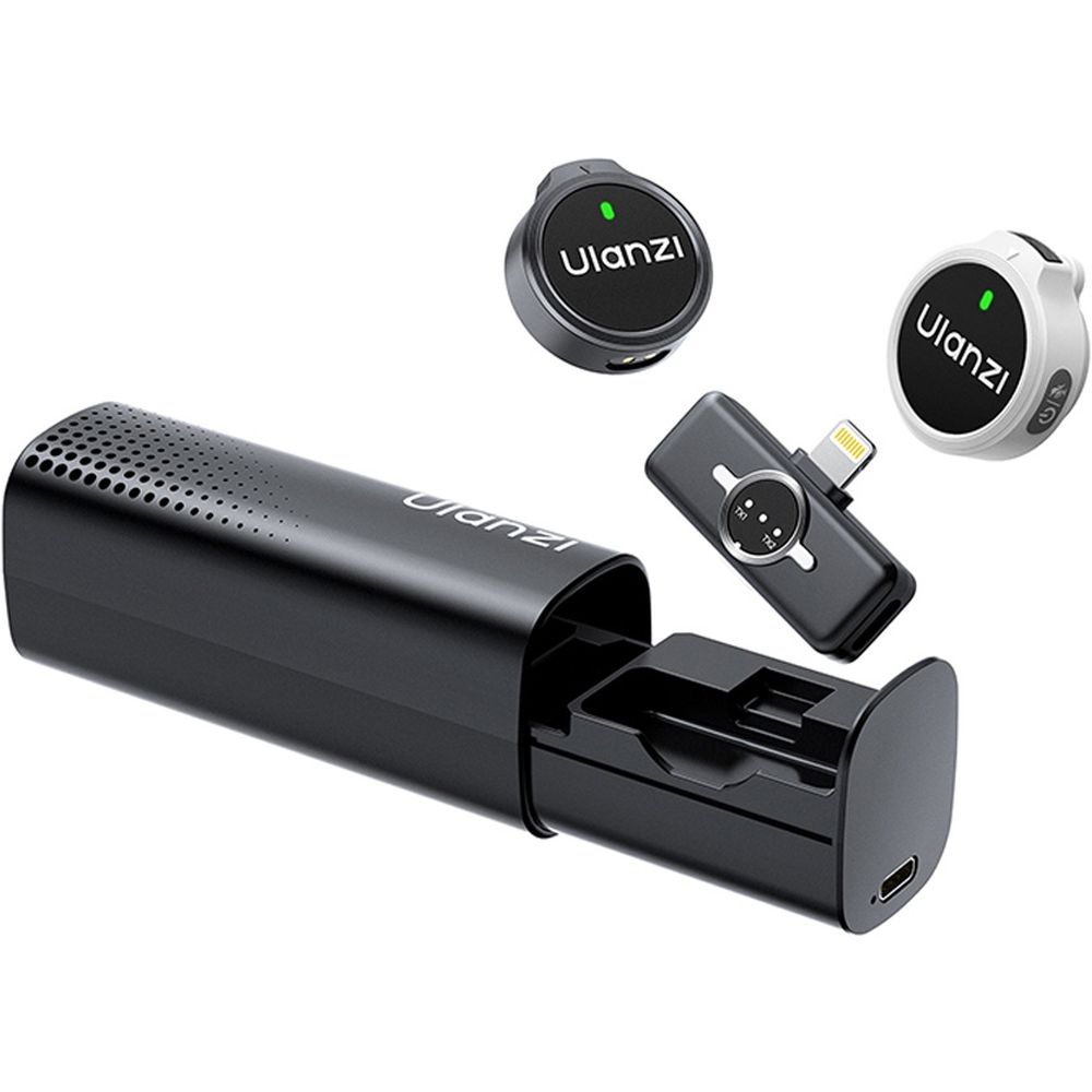 Ulanzi A21 Micrófono inalámbrico + estuche Lightning - Blanco y negro