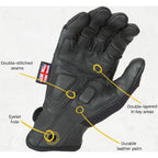 Dirty Rigger Leather Guante Soporte 3.0 de dedos completos XXL